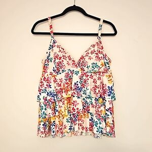 Real Bodies Real solutions by Island Escape swim top Sz16 floral adj. straps EUC